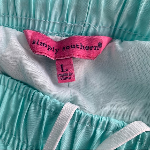 Simply Southern Blue Athletic Shorts with Curved Hems - Picture 2 of 7